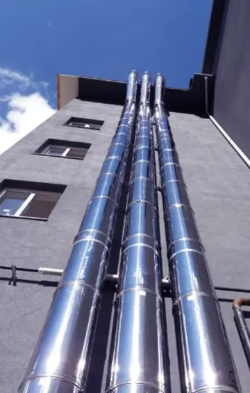 Paslanmaz çelik endüstriyel baca ve davlumbaz sistemi uygulaması